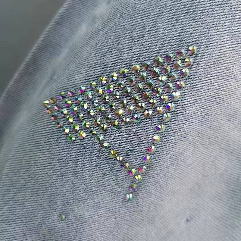 Light Blue  Rhinestone Pants